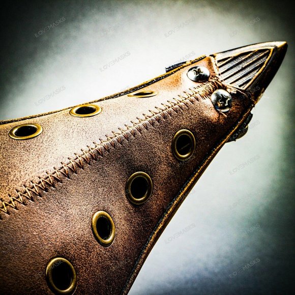 Halloween Plague Doctor Bird Nose Full Mask Brown - Picture 9 of 11